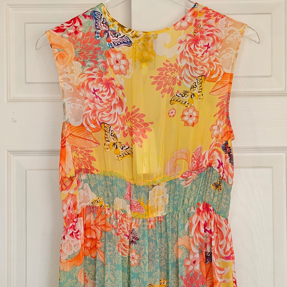 Johnny Was Maje Sleeveless Tiered Floral-Print Maxi Dress Small NEW Butterfly - Picture 7 of 12